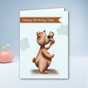 Vater Bear mit Kub Vater Personalisiert Geburtstag Karte