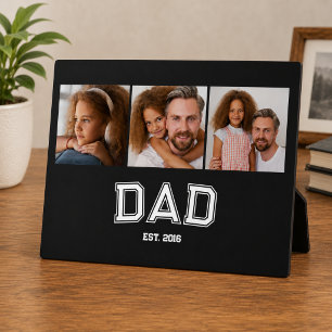 Vater Begründete Elegante 3 Foto Geschenke Schwarz Fotoplatte