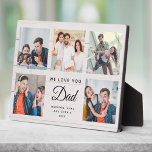VATER | Benutzerdefinierte rustikale Vatertag Foto Fotoplatte<br><div class="desc">Diese süße WE LIEBE YOU VATER Foto Collage Plaque wird sicherlich den Tag des phantastischen Vaters in Ihrem Leben erhellen. Passen Sie Ihre Lieblings-5-Fotos an und schreiben Sie mit Jahr und Namen. Die moderne Schrift-Typografie-Gestaltung auf einem rustikalen Bauernhaus-Stil shiplap Holz Hintergrund ist ein perfektes, elegantes Geschenk für Vatertag oder niedliche...</div>