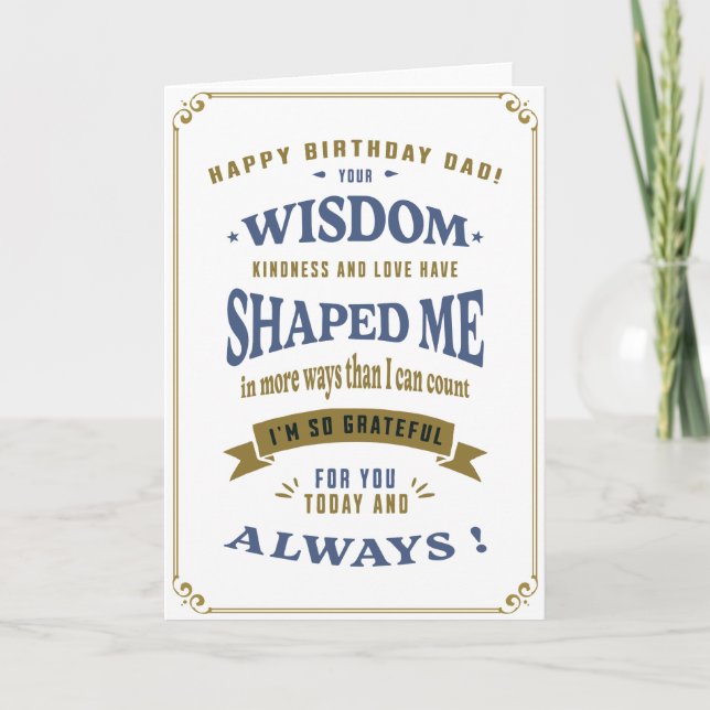 Vater Birthday Heartfelt Karte (Vorderseite)