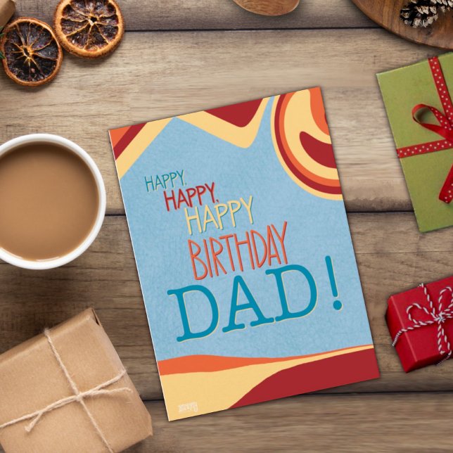 Vater Birthday Moderne trendige Inspirivity Abstra Karte (Von Creator hochgeladen)