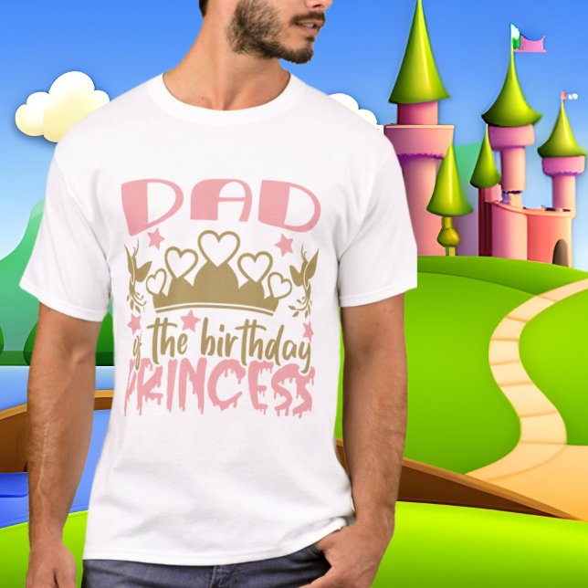 Vater Birthday Princess Wortart T-Shirt (Von Creator hochgeladen)