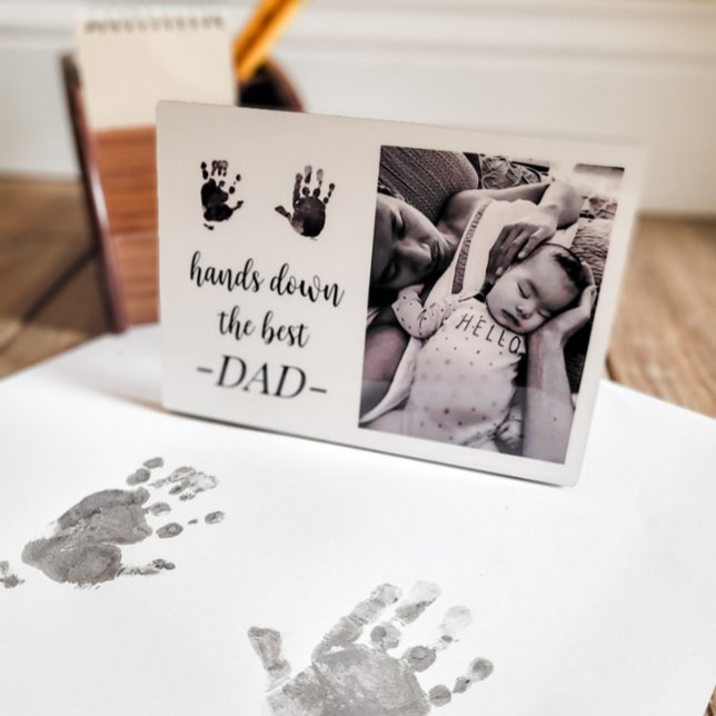 Vater Birthday Vathers Day Handprint Foto Fotoplatte (Von Creator hochgeladen)