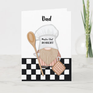 Vater Birthday Whimsical Gnome Koch Kochen Karte