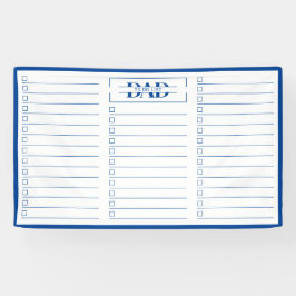 Vater Blau Monogramm 3' x 5' Aufgabenliste Whitebo Banner