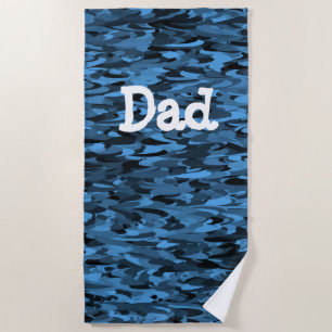 Vater Blau Schwarz Strandtuch
