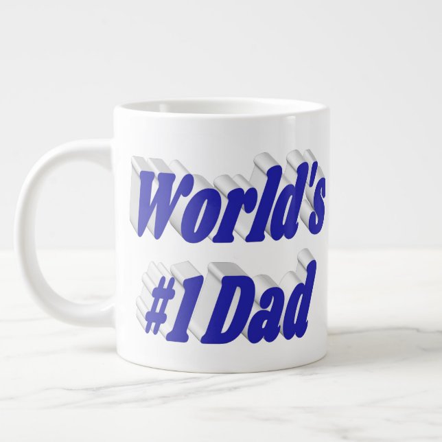 Vater blauer Halbtext Jumbo-Tasse (Links)