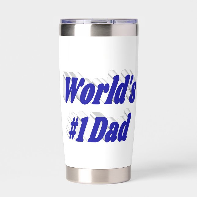 Vater blauer Halbtext Thermobecher (Vorderseite)