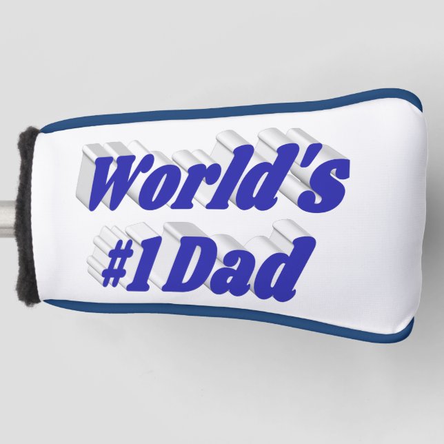 Vater blauer Text Golf Headcover (Vorderseite)