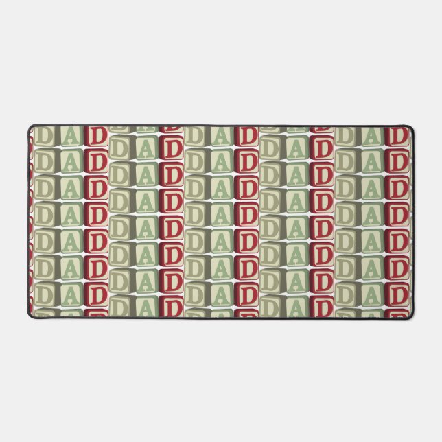 Vater Blocks Pattern Vater Daddy Theme Schreibtischunterlage (Vorderseite)