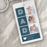Vater Blue Heart Fotos Vatertag Schlüsselanhänger<br><div class="desc">Das perfekte Geschenk für den Vatertag</div>