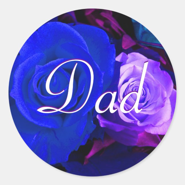 Vater Blue Lila Rose Aufkleber (Vorderseite)