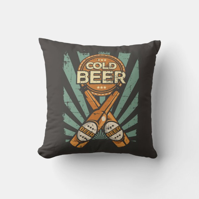 Vater Blue Strips Cold Beer Kissen (Vorderseite)