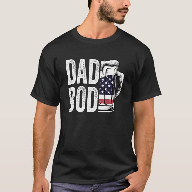 Vater Bod Beer American Flag America Beer Väter Da T-Shirt (Vorderseite)