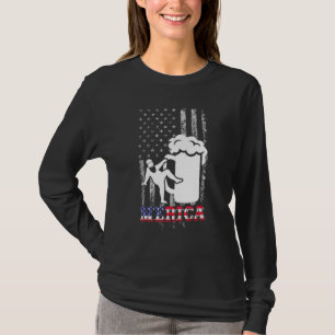Vater Bod Merica US American Flag Fat Party trinke T-Shirt