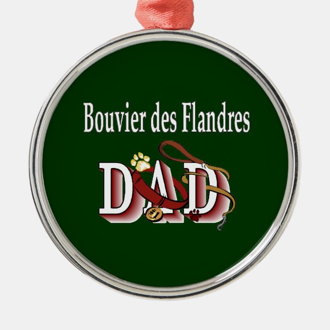 Vater Bouvier des Flandres Silbernes Ornament (Vorne)