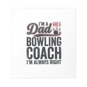 Vater Bowling-Trainer immer richtig Vintage-Shirt- Notizblock