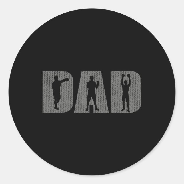 Vater Boxer Fathers Day Boxing Lover Box Geschenk  Runder Aufkleber (Vorderseite)