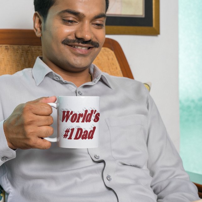 Vater burgundy Halbtext Jumbo-Tasse (Von Creator hochgeladen)