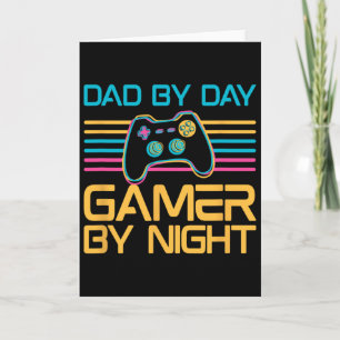 Vater by Day Gamer by Night Video Games Lover Game Karte