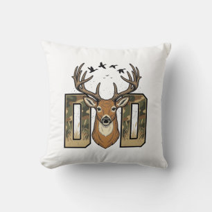 Vater-Camo-Buck-Vektor-Shirt-Design für die Hirsch Kissen