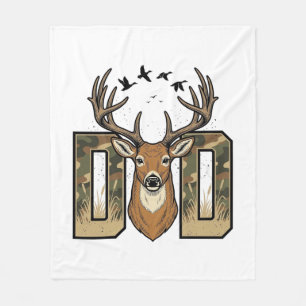 Vater Camouflage-Hirsch-Vektordesign T-Shirt Jagd_ Fleecedecke