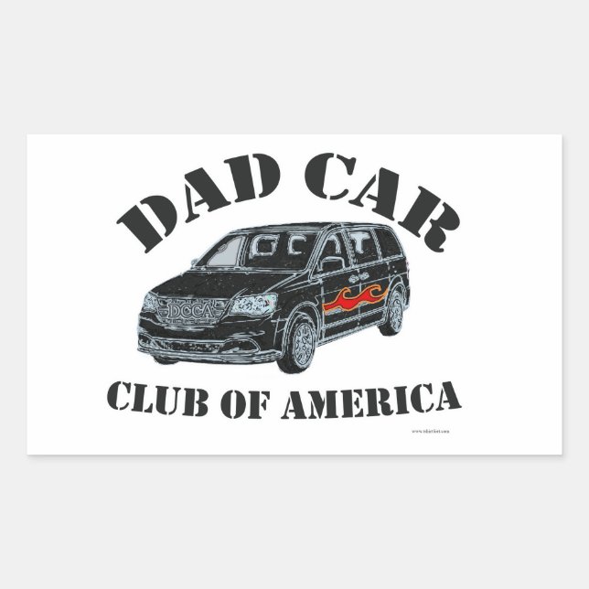 Vater Car Club Funny Parody Slogan Rechteckiger Aufkleber (Vorderseite)