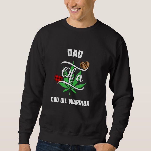 Vater Cbd Oil Awareness Leopard Buffalo Karierte F Sweatshirt (Vorderseite)