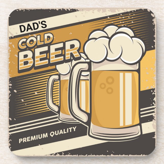 VATER Classic Cold Beer Throw Kissen Getränkeuntersetzer (Vorderseite)