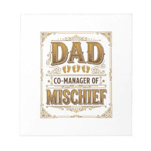 Vater Co-Manager von Unfug Lustiger Vater Design_1 Notizblock