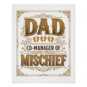 Vater Co-Manager von Unfug Lustiger Vater Design_1 Poster