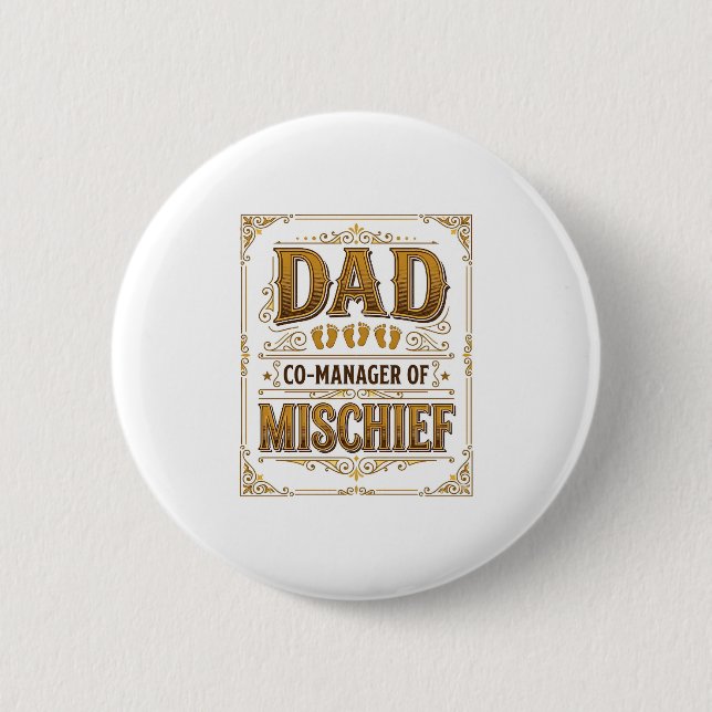 Vater Co-Manager von Unfug Lustiges Vater-Design_1 Button (Vorderseite)