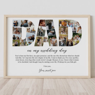 Vater Collage Auf meinem Hochzeitstag Vater Gesche Poster
