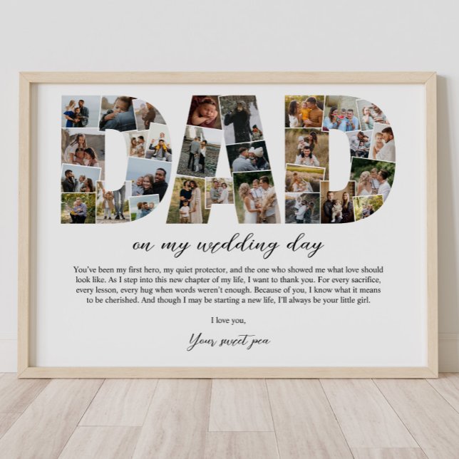 Vater Collage Auf meinem Hochzeitstag Vater Gesche Poster (Von Creator hochgeladen)
