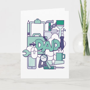 Vater Collage mit Tools Tech Vathers Day Card Karte