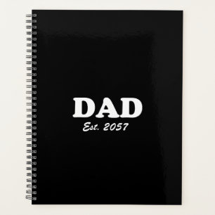 Vater Custom Est Datum moderne Typografie schwarz Planer