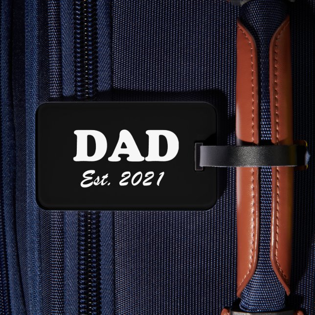 Vater Custom Establishment date Schwarz-weiß moder Gepäckanhänger (Rückseite Insitu 2)