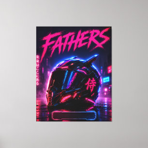 Vater Cyberpunk-Fahrerhelm Leinwand