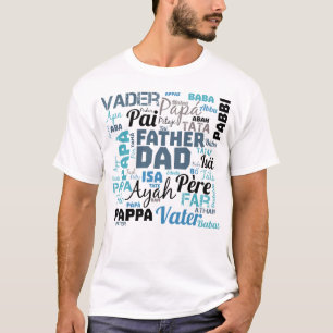Vater Dad Typografie Wortwolke  T-Shirt