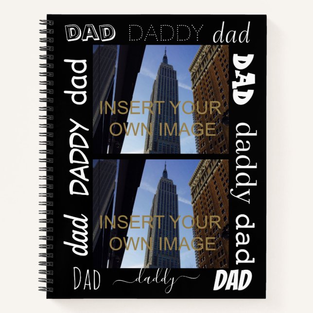 Vater Daddy Custom Two Foto Notizbuch (Vorderseite)