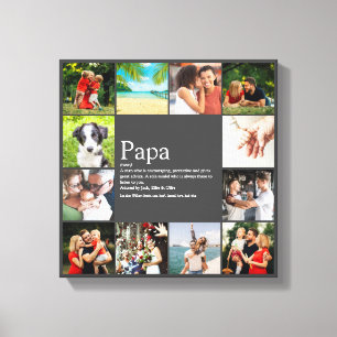 Vater Daddy Papa Definition 12 Fotocollage Grau Leinwanddruck