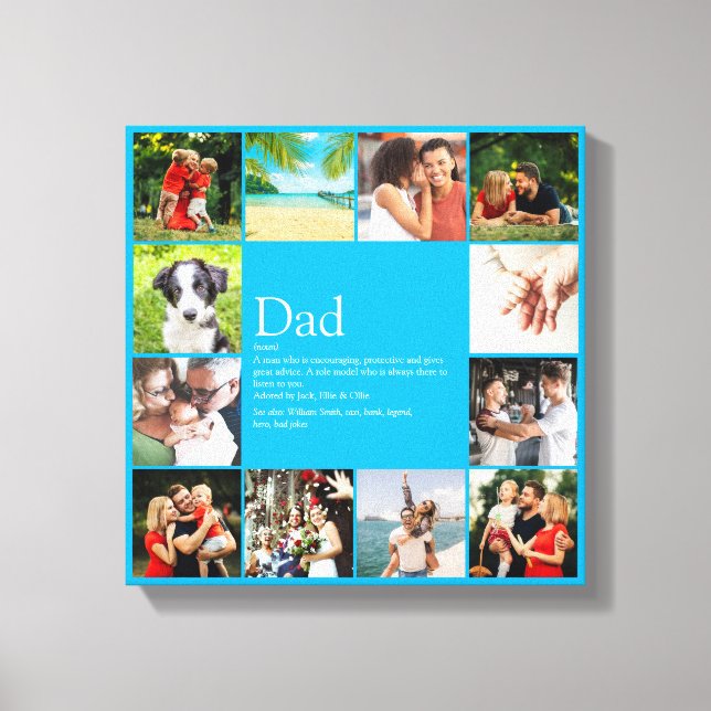 Vater Daddy Pater Papa Definition 12 Foto Sky Blue Leinwanddruck (Vorderseite)