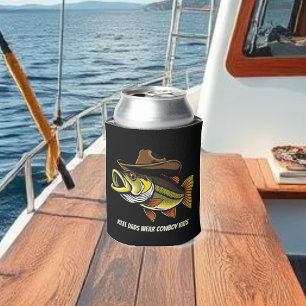 Väter Day Funny Fish mit einem Cowboy-Hut Dosenkühler