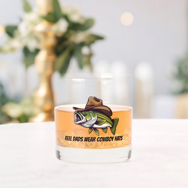 Väter Day Funny Fish mit einem Cowboy-Hut Whiskyglas (Insitu (Hochzeit))