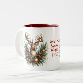 Vater Deer Decorations Pine Booughs Zweifarbige Tasse