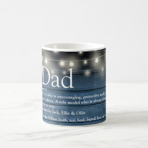 Vater definiert blaue, rustikale Holzstring-Leucht Kaffeetasse