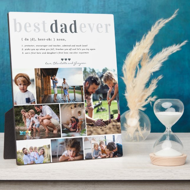 Vater-Definition | 8 Foto Personalisiert Plaque Fotoplatte (Seite)