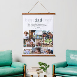 Vater-Definition | 8 FOTO PERSONALISIERT Wandteppich Mit Holzrahmen
