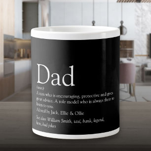 Vater Definition Lustiger Spruch Schwarz und Weiß Jumbo-Tasse