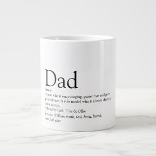 Vater Definition Zitat Lustig Cool Schwarz und Wei Jumbo-Tasse
